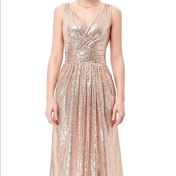 Dresses | Rose Gold Full Length Dress | Poshmark